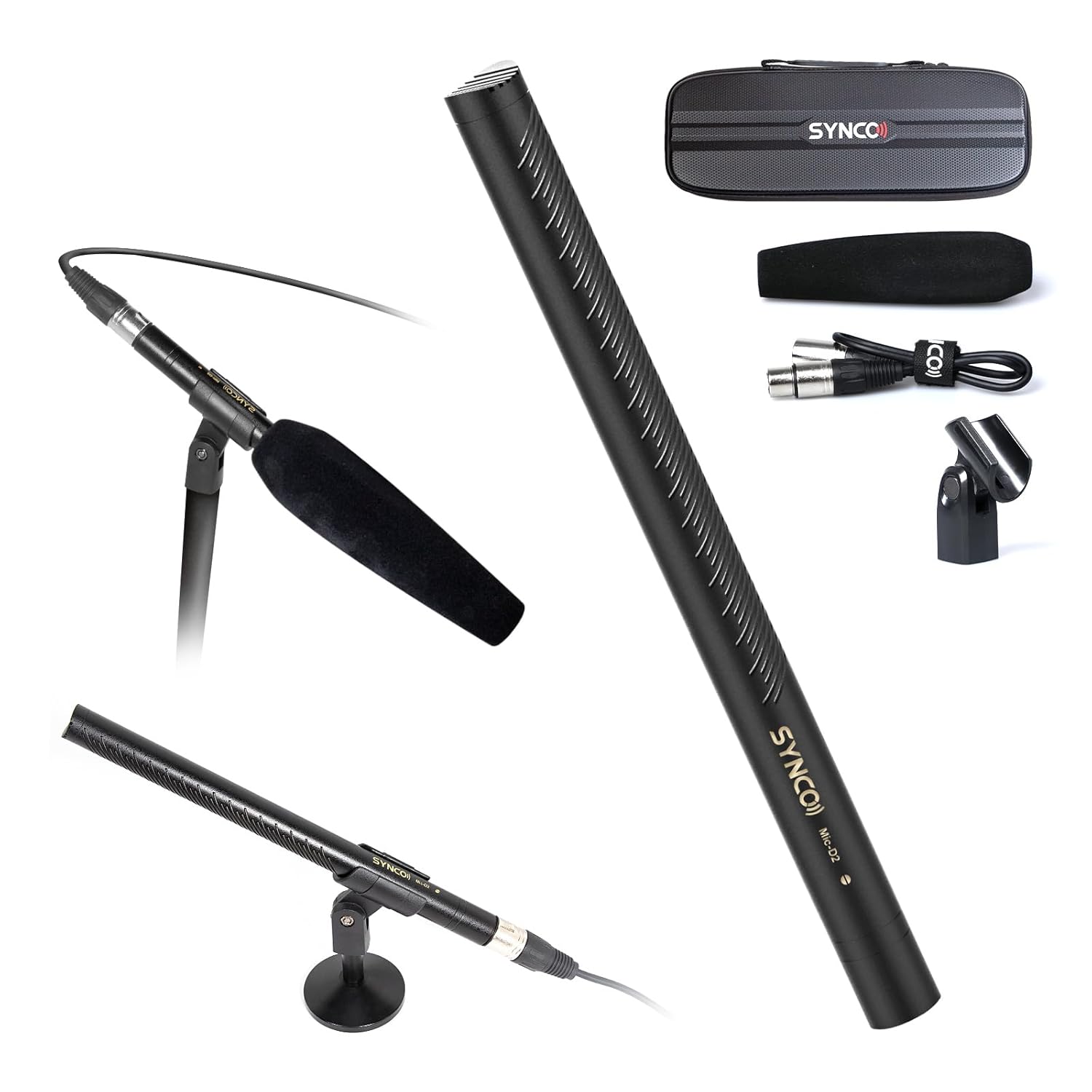 SYNCO D2 XLR Shotgun Microphone for Professional Audio Recording