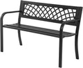 Garden Bench Outdoor Metal Bench with Mesh Pattern - Durable Two-Seat