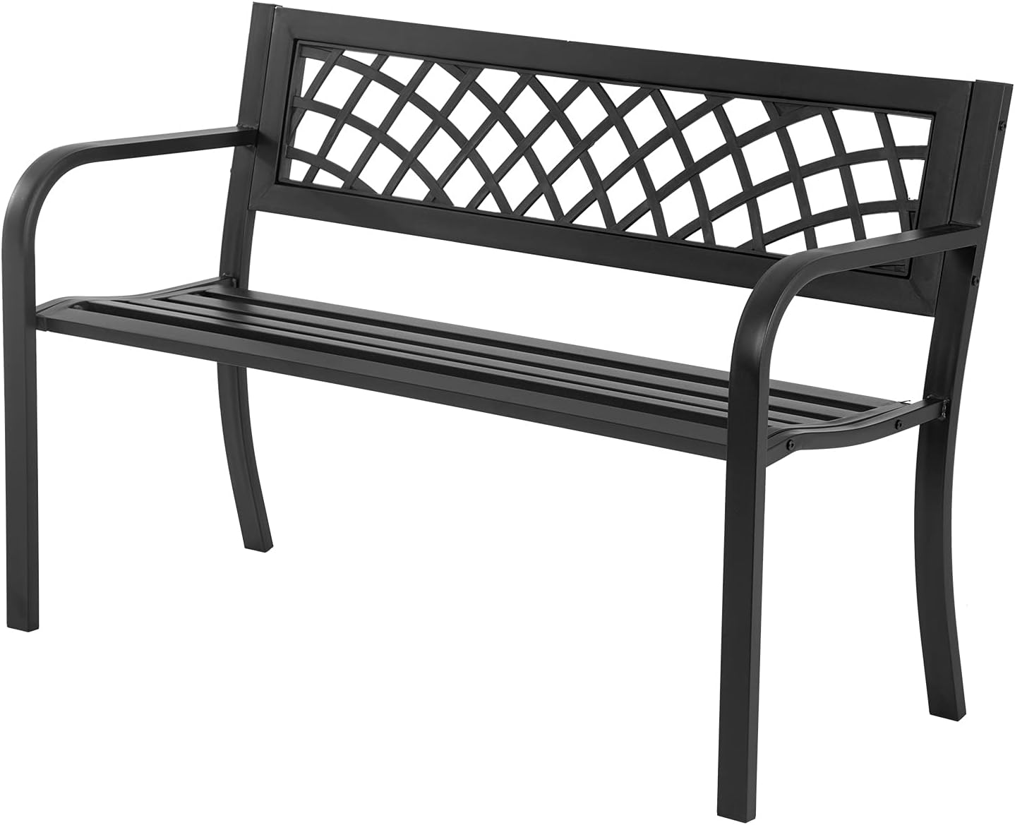Sturdy Garden Bench with Iron Steel Frame for Outdoor Use