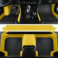 Custom Fit Car Floor Mats Black & Yellow - Full Coverage Leather