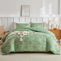 Green Floral Bedding Twin XL Comforter Set - Soft Microfiber Comfort