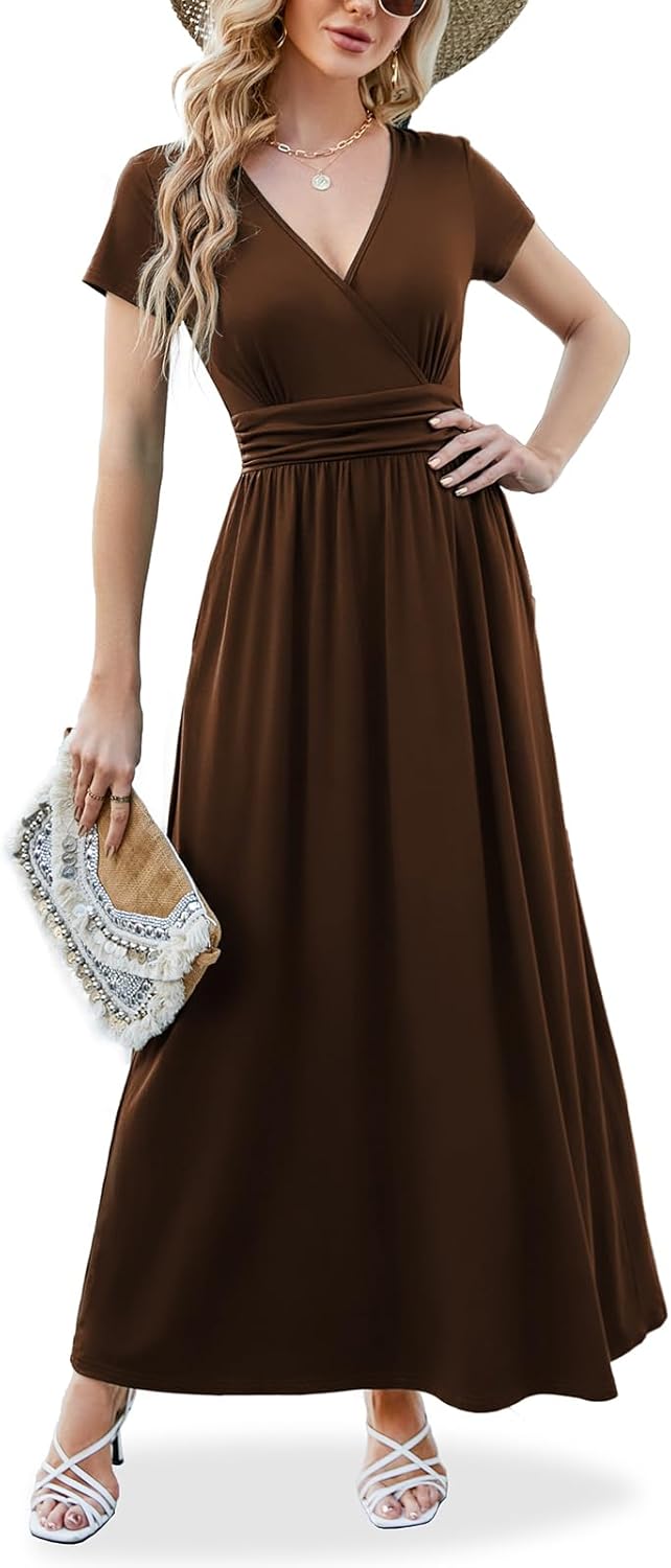 Elegant ANRILITA Maxi Dress with Pockets for Women Summer Style