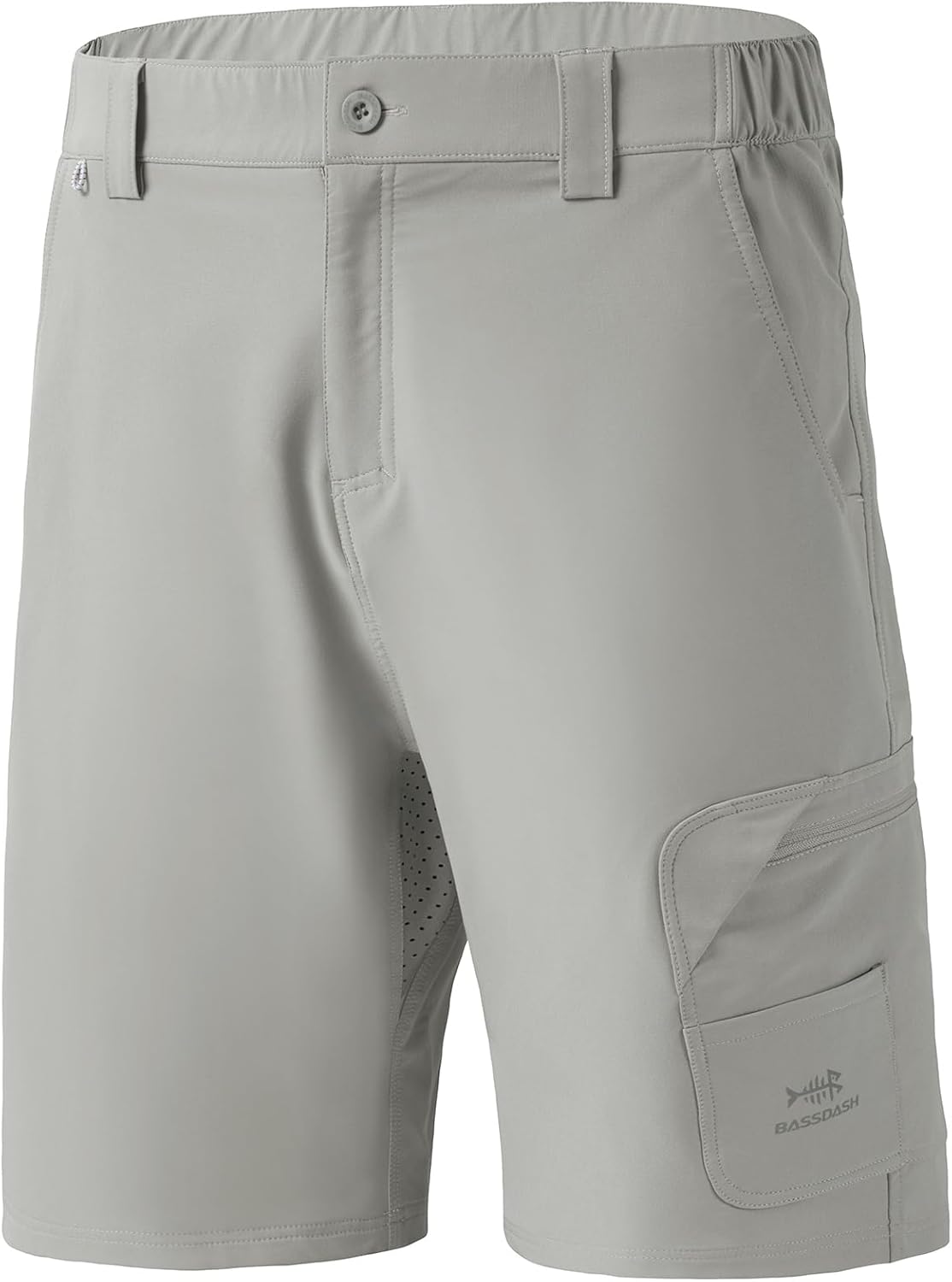 BASSDASH 10.5 Mens Fishing Cargo Shorts UPF 50+ Water Res
