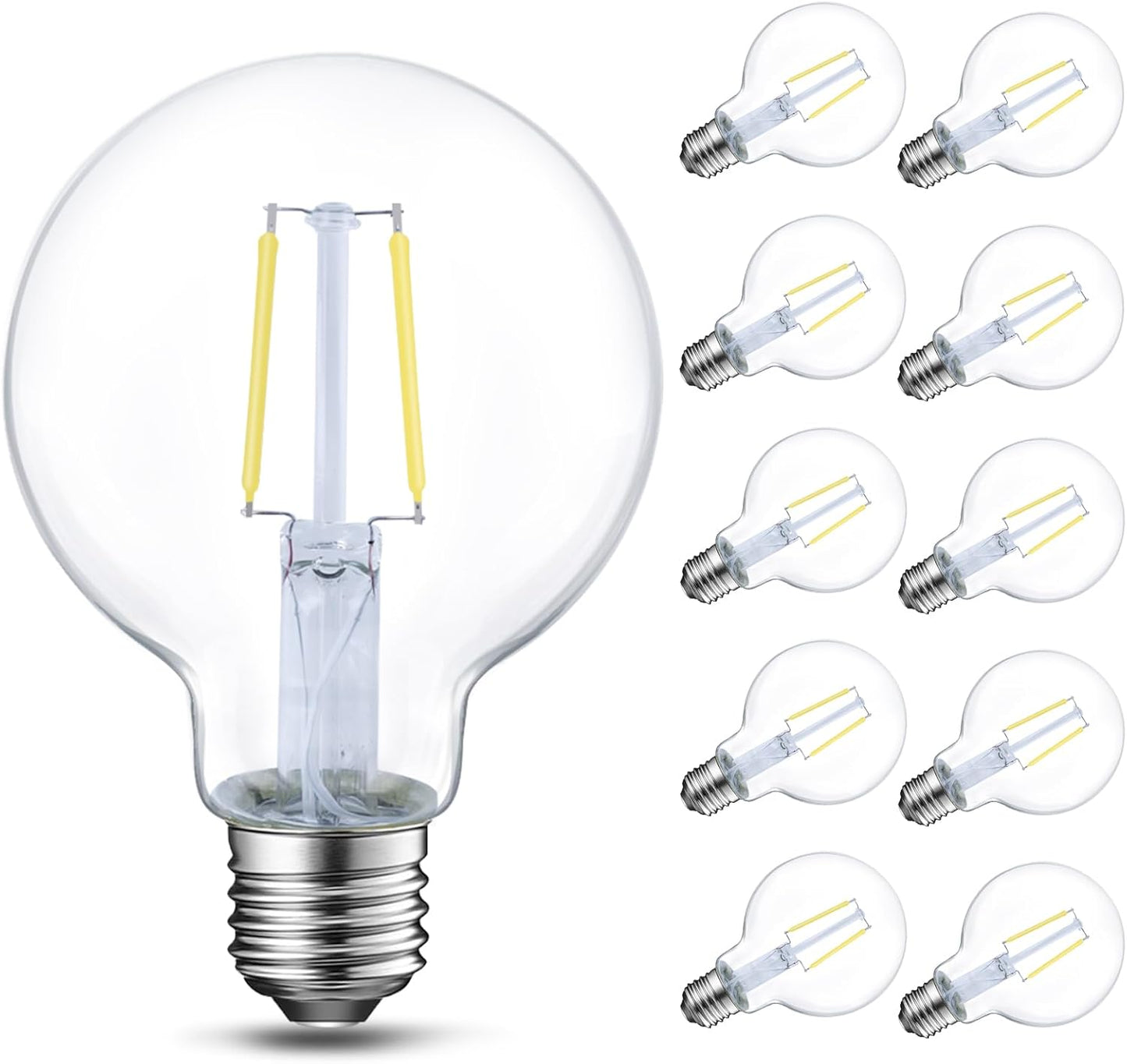 Dimmable LED Edison Light Bulb G25 Globe 60W Equivalent 10-Pack