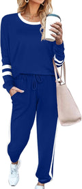Aloodor Sweatsuit for Women 2 Piece Outfits Crewneck Set