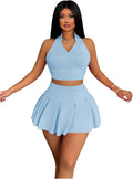 Women's 2 Piece Tennis Skirt Set Pleated Mini Skort - Lightweight Fit