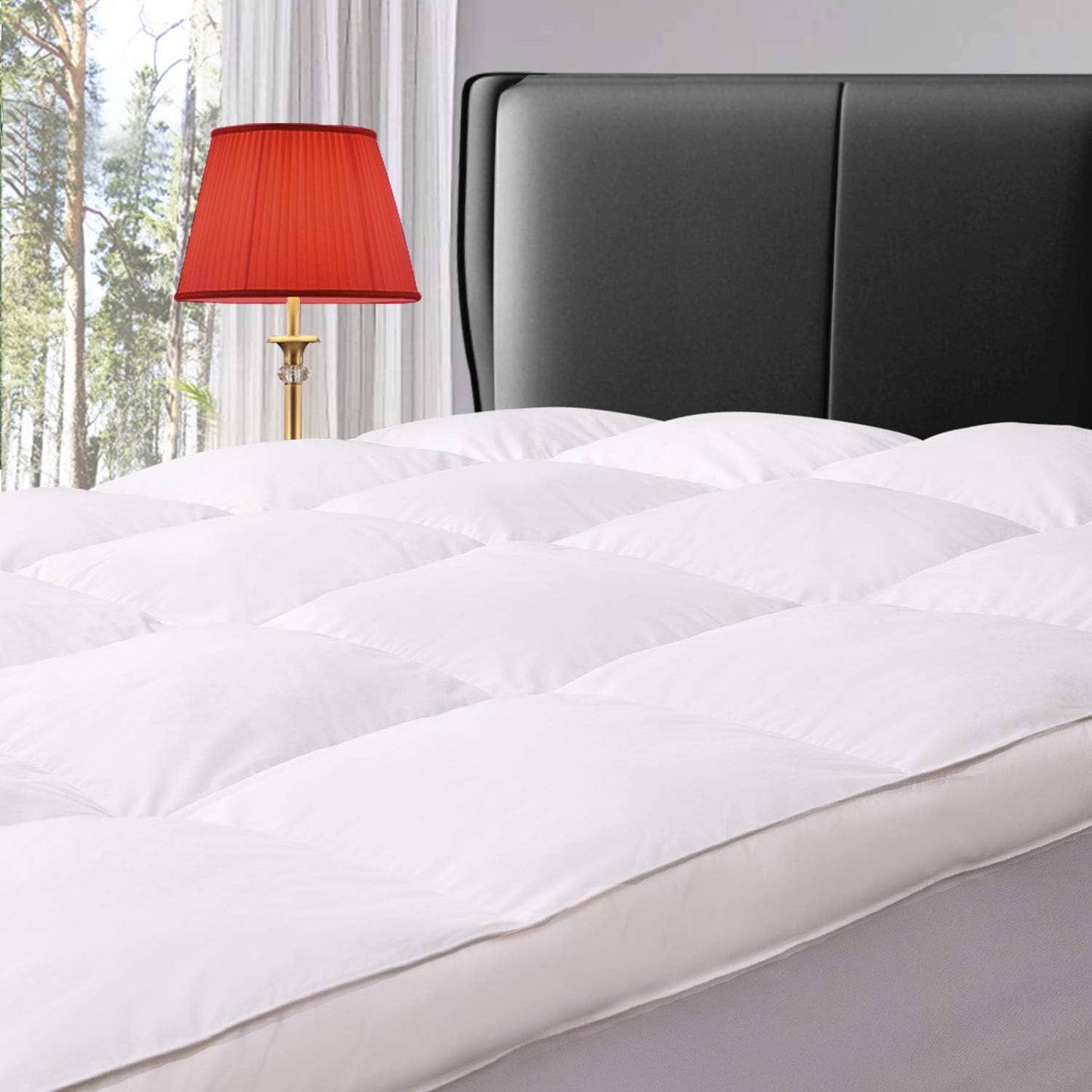 ELEMUSE Queen Size Extra Thick Fusion Goose Down Mattress Topper