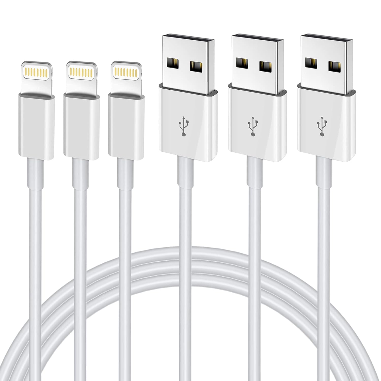 Fast Charge Apple MFi Certified Lightning Cable 3 Pack