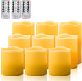 YIWER Wax Flameless Candles 9-Pack - Realistic Flicker Remote Set