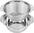 4QT Stainless Steel Colander Set - Easy Fruit & Veg Washing