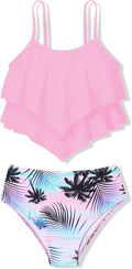 Stylish Oklady Girls Two Piece Swimsuit with Ruffle Design