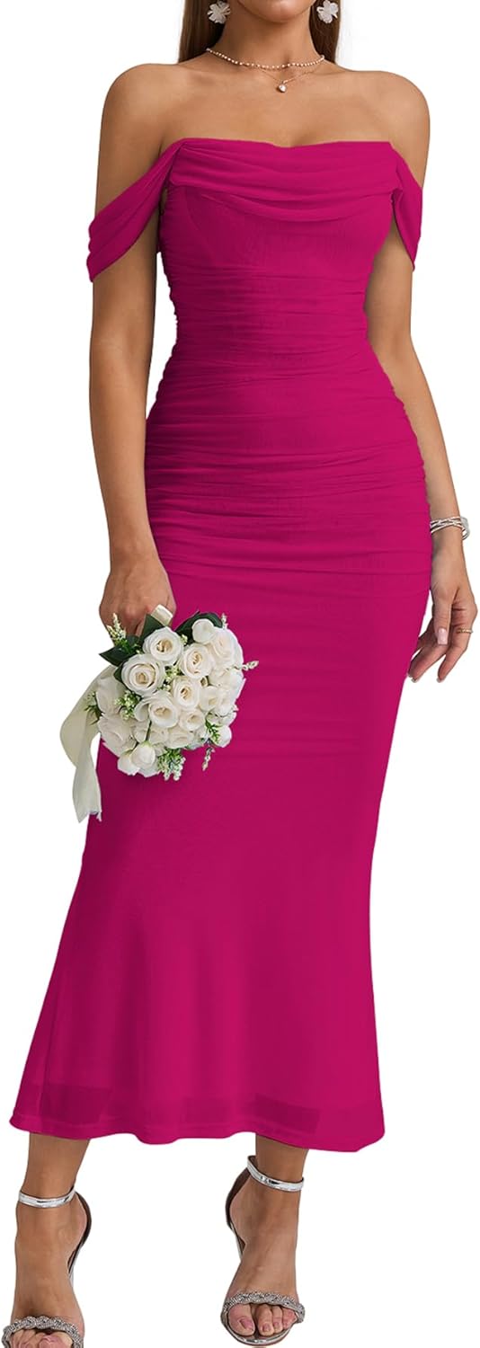 KUTUMAI Off The Shoulder Maxi Dress for Elegant Occasions