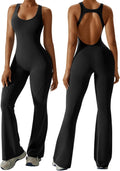 Womens Flare Jumpsuit with Bra Tummy Control Cutout (Style 4V4S)