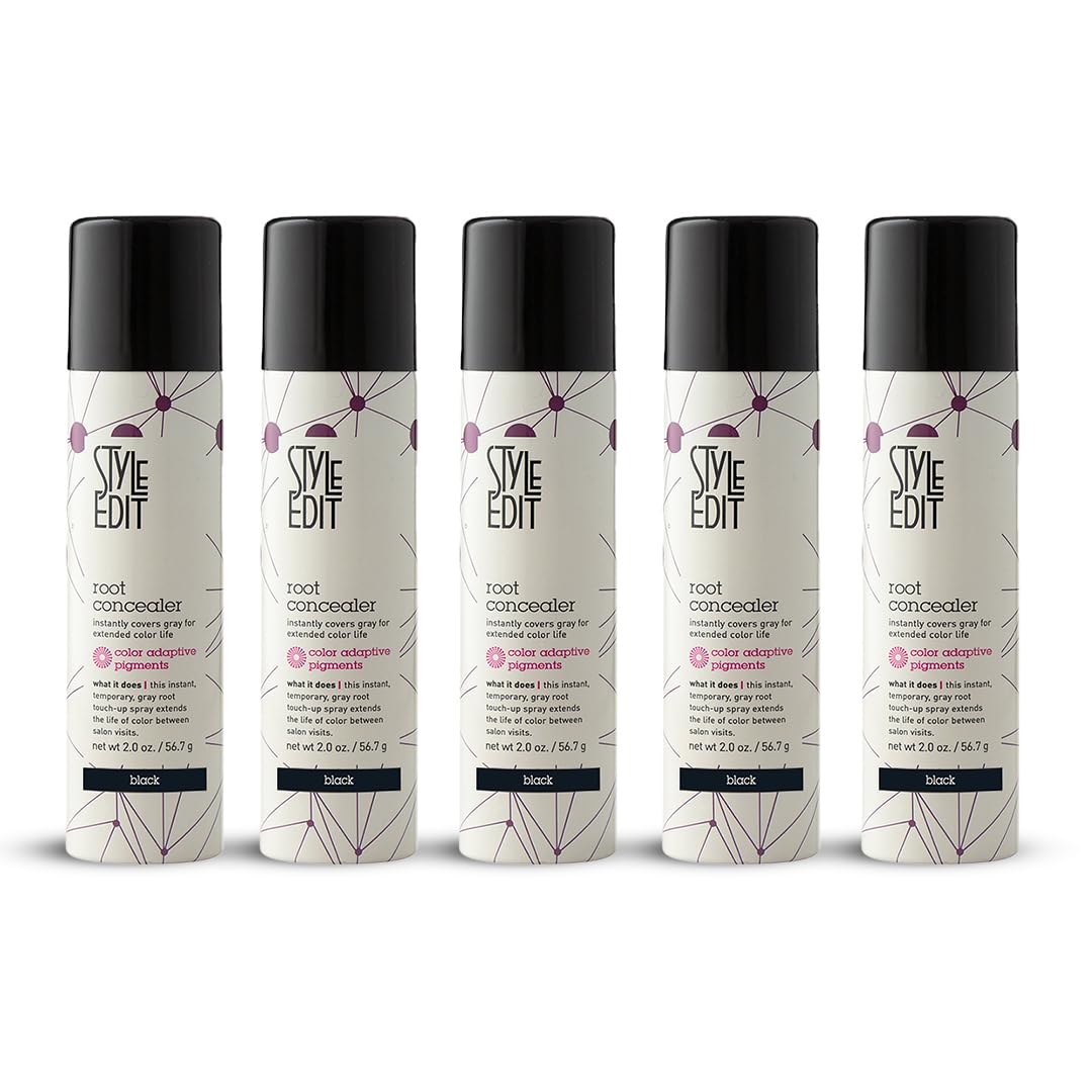 STYLE EDIT Black Root Concealer Spray for Instant Grey Coverage