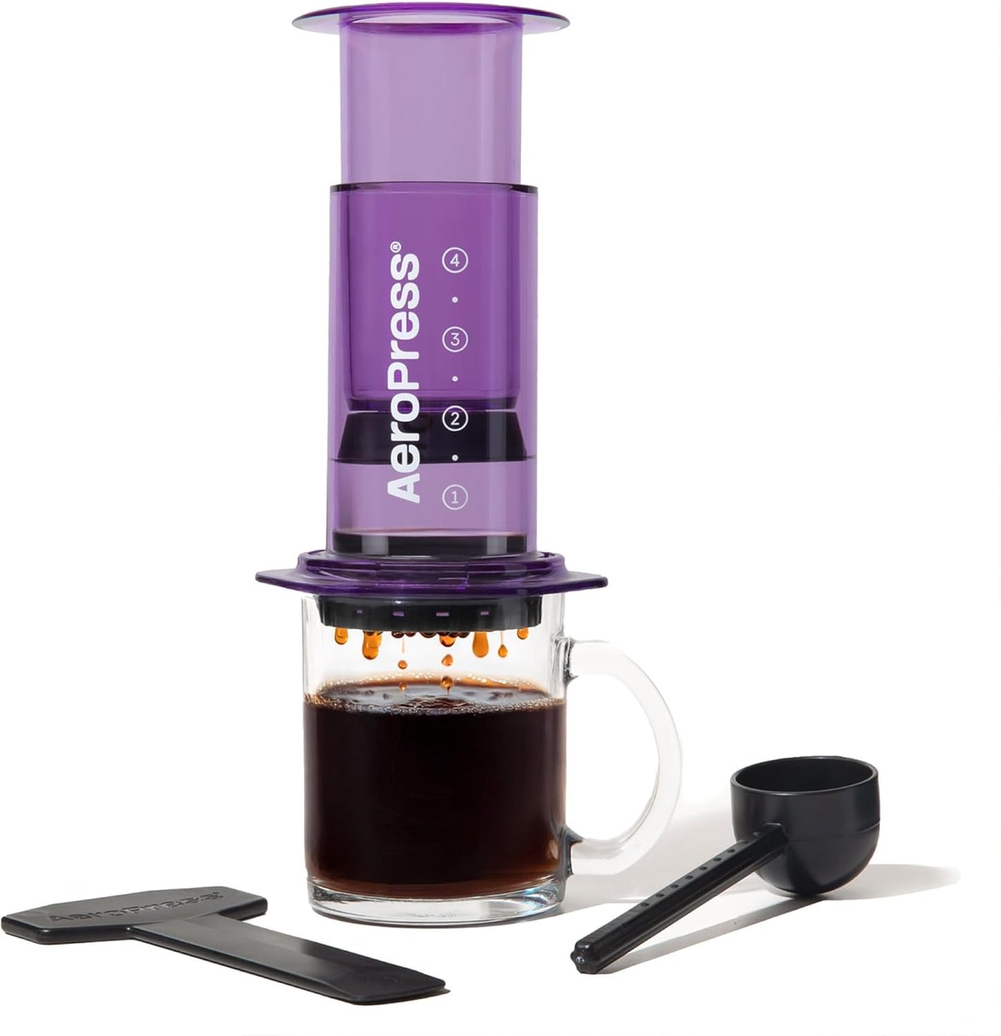 AeroPress Clear Purple Coffee Press for Flavorful Brews