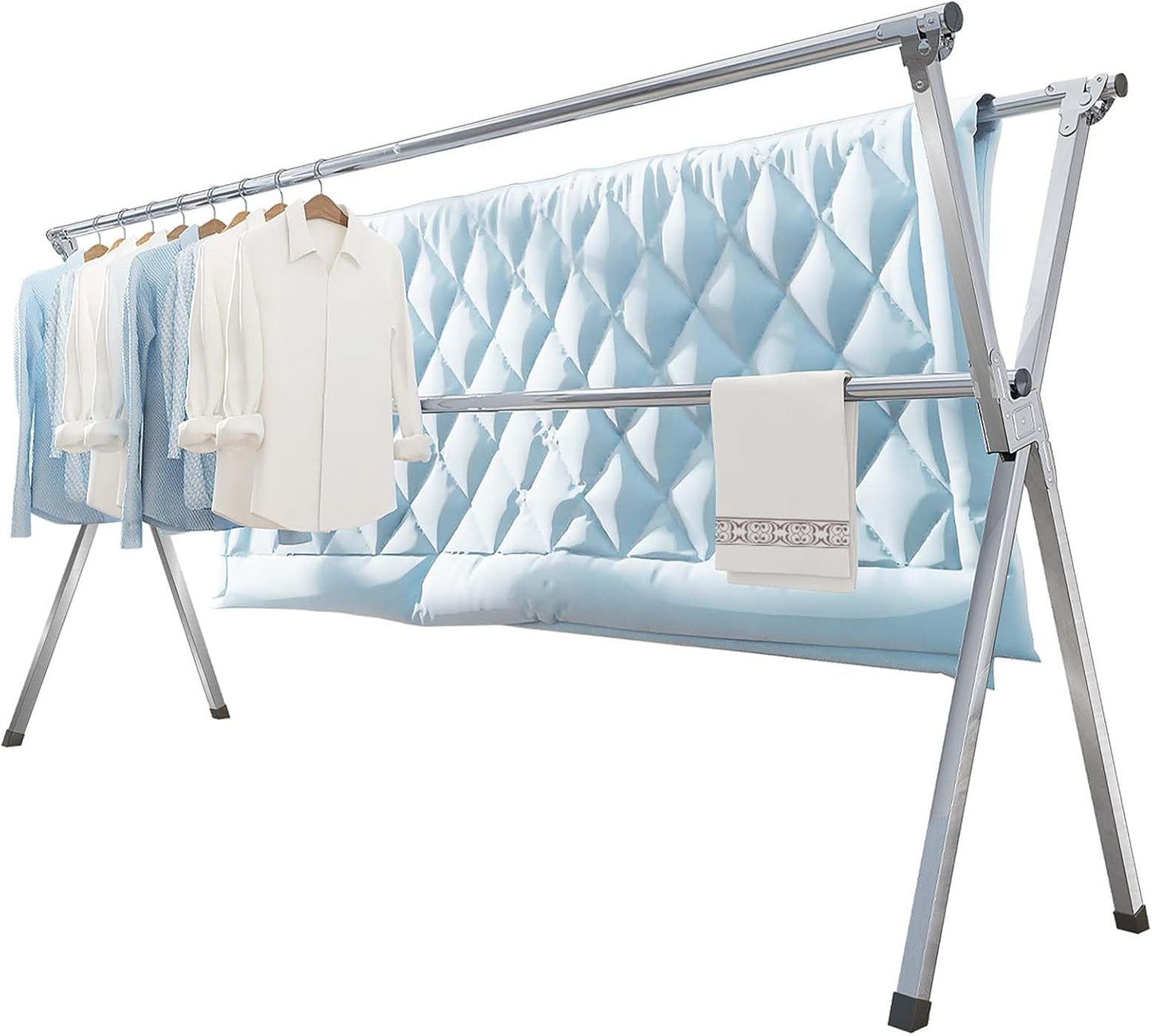 79 Inch Folding Indoor Outdoor Clothes Drying Rack for Laundry