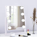 360 Swivel Hollywood Makeup Mirror with 10X Magnification - Touch Control LED Lights (White)