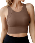High Neck Sports Bra Longline Medium Impact - Comfortable Support fit