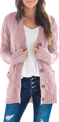 ZESICA Women's Cardigan Sweaters 2025 Fall Button Down Open Front
