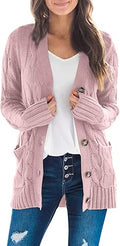 ZESICA Women's 2023 Fall Casual Long Sleeve Cardigan Sweater