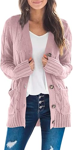 ZESICA Women's 2023 Fall Casual Long Sleeve Cardigan Sweater