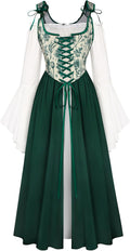 Scarlet Darkness Women Renaissance Costume Floral Lace Up Dress
