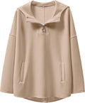 Womens Oversized Quarter Zip Hoodie Tunic - Soft Midweight Fit