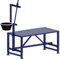 400 LBs Goat Milking Stand with Feed Bin - Iron Blue Adjustable