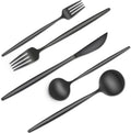 40 Pieces Black Silverware Set Stainless Steel Flatware Set Service