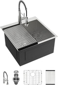 Lordear Drop In Laundry Sink with Faucet for Utility Room Use