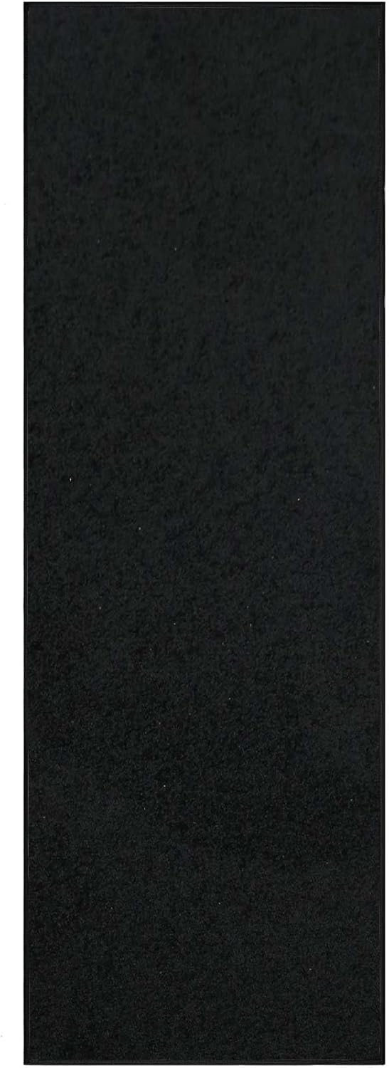 Pet Friendly Solid Color Area Rugs Black - 2ft x 10ft Runner
