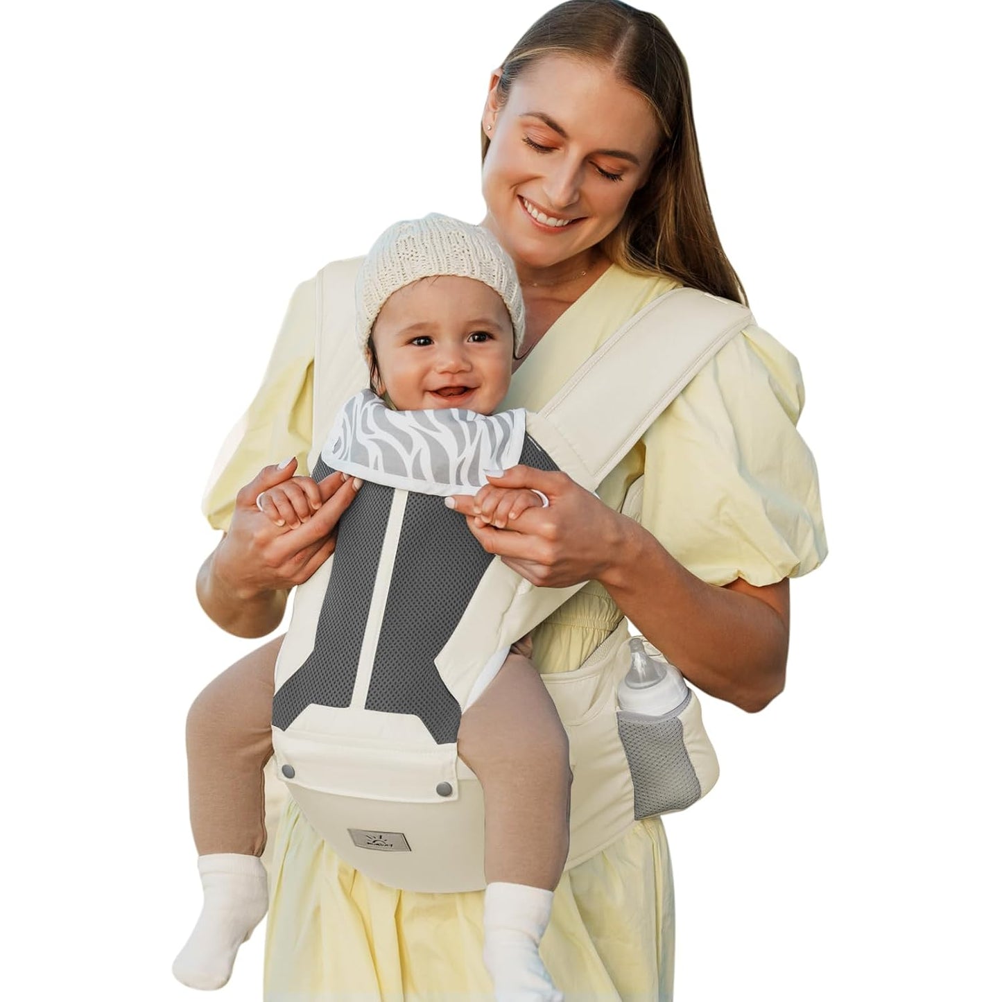 MOMTORY Baby Carrier with Hip Seat for Newborn to Toddler Comfort