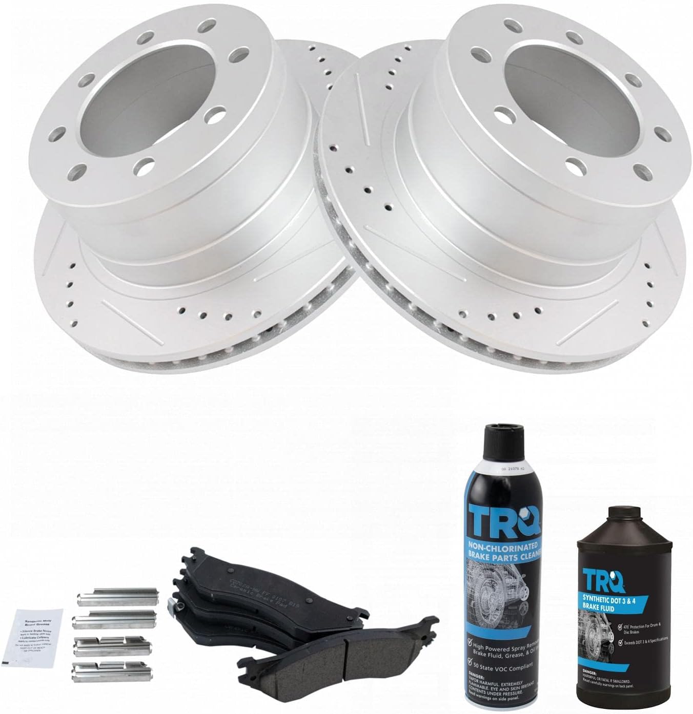 TRQ Rear Performance Brake Pad & Rotor Kit for Dodge Ram 1500