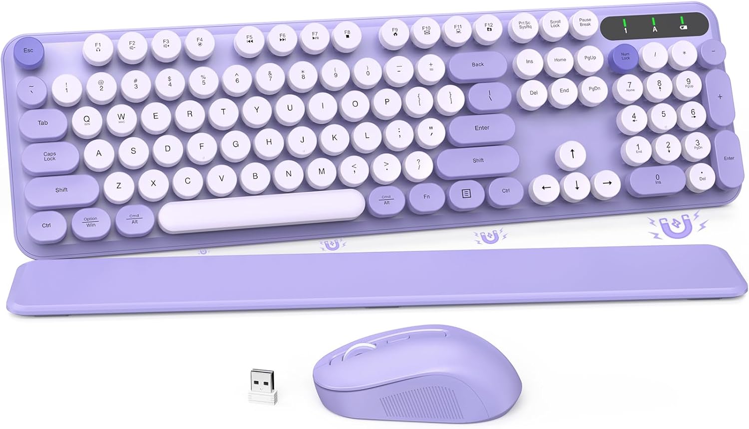 SABLUTE Retro Wireless Keyboard & Mouse, Colorful Typing Bliss!