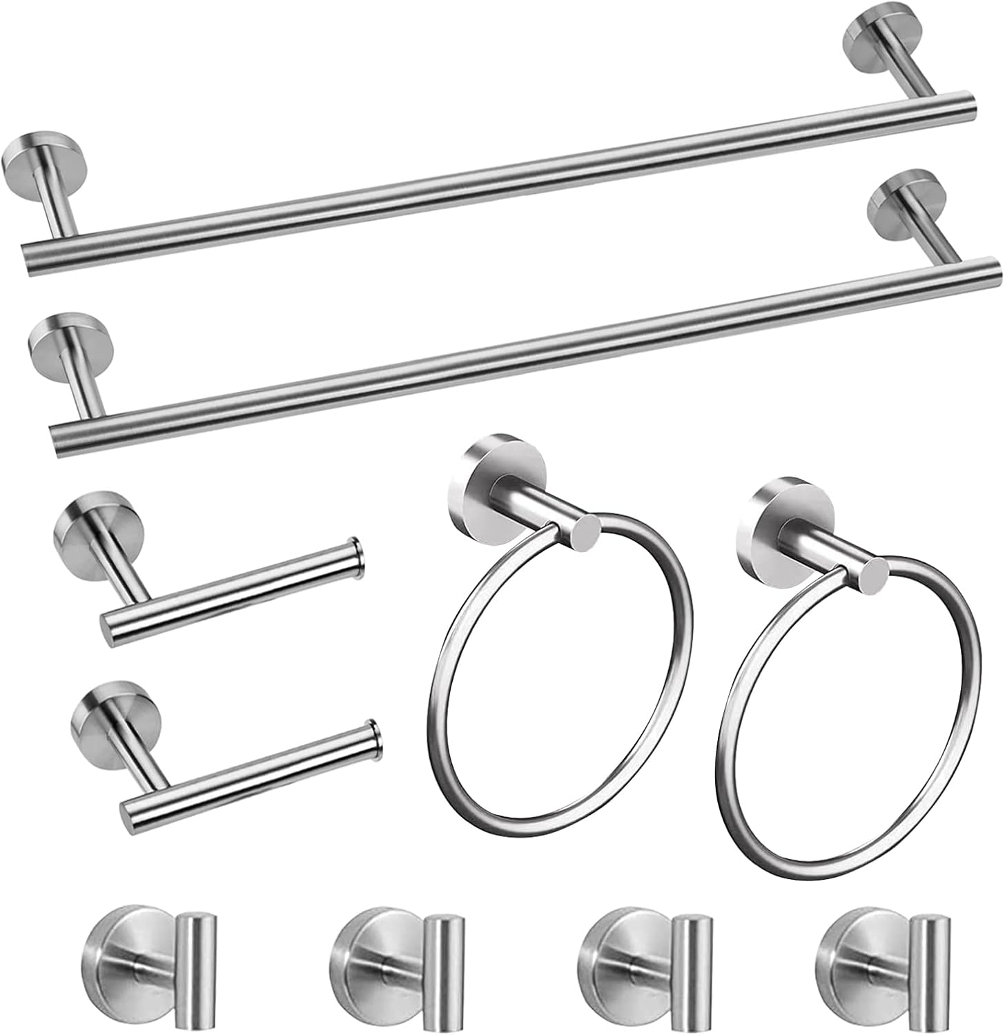 Cilee 10 Piece Brushed Nickel Bathroom Accessories Set for Style