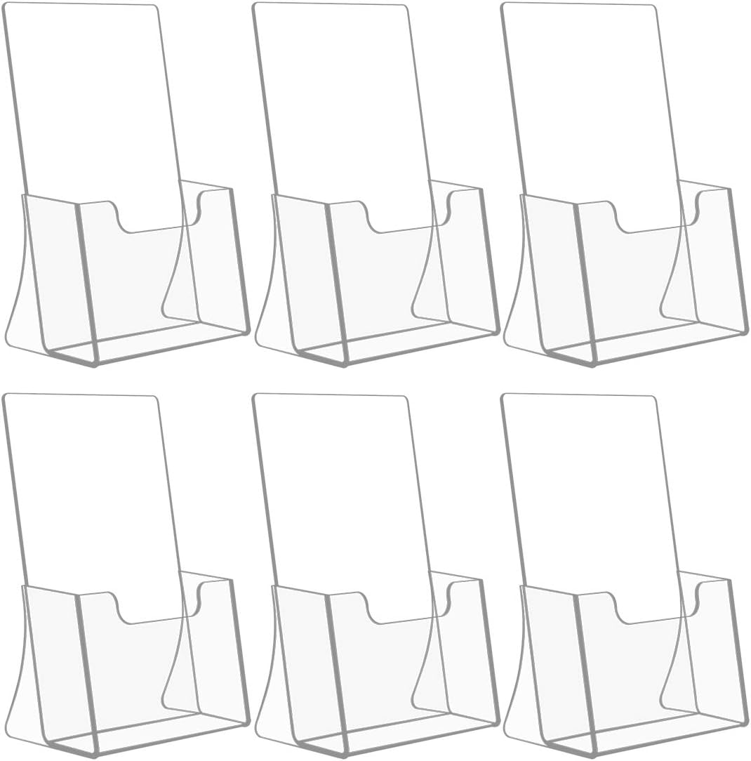NIUBEE 6 Pack Acrylic Bi-fold Brochure Holder for Flyers