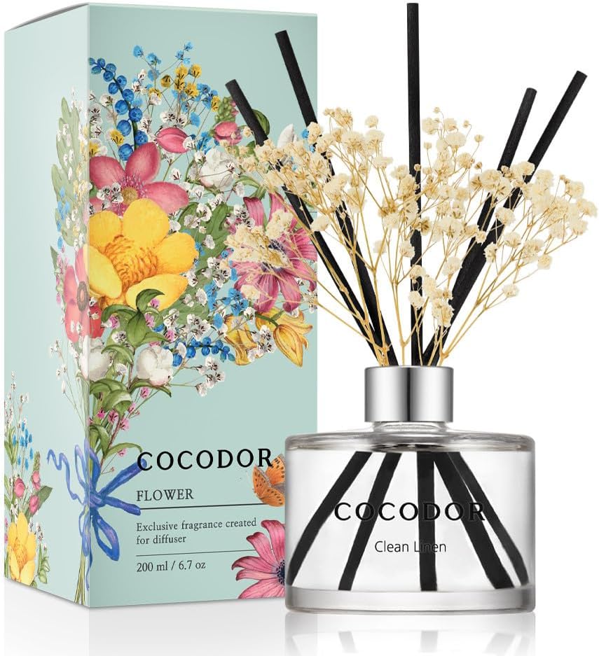 Cocod'or Clean Linen Reed Diffuser Set