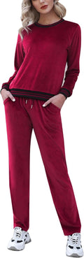 Totatuit Women's Velour Sweatsuit Set - Soft 2-Piece Tracksuit