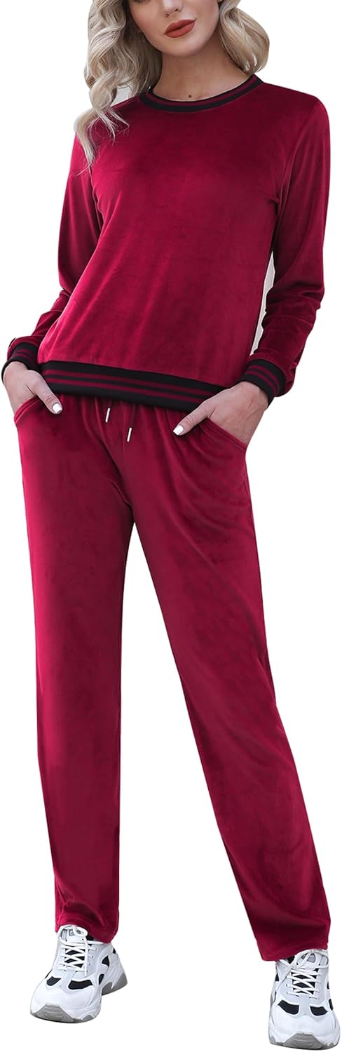 Totatuit Women's Velour Tracksuit Set for All Seasons Wear