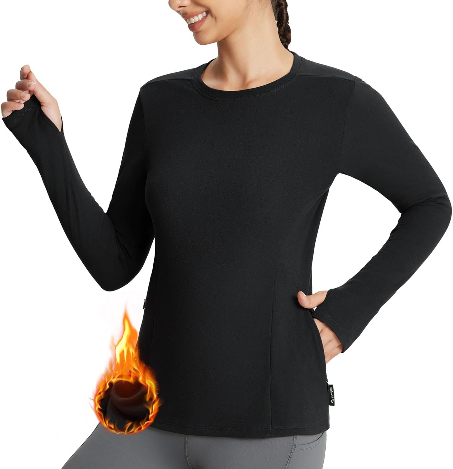 BALEAF Women's Thermal Tops for Cold Weather Workout Gear