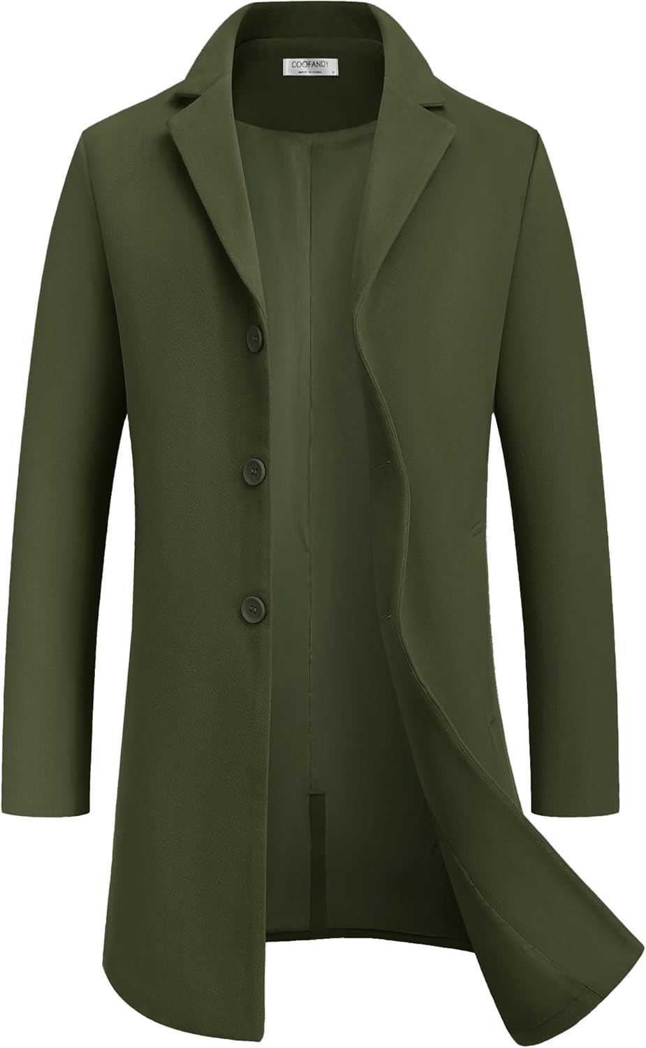 Stylish Mens Wool Blend Coat for Winter - Classic Peacoat