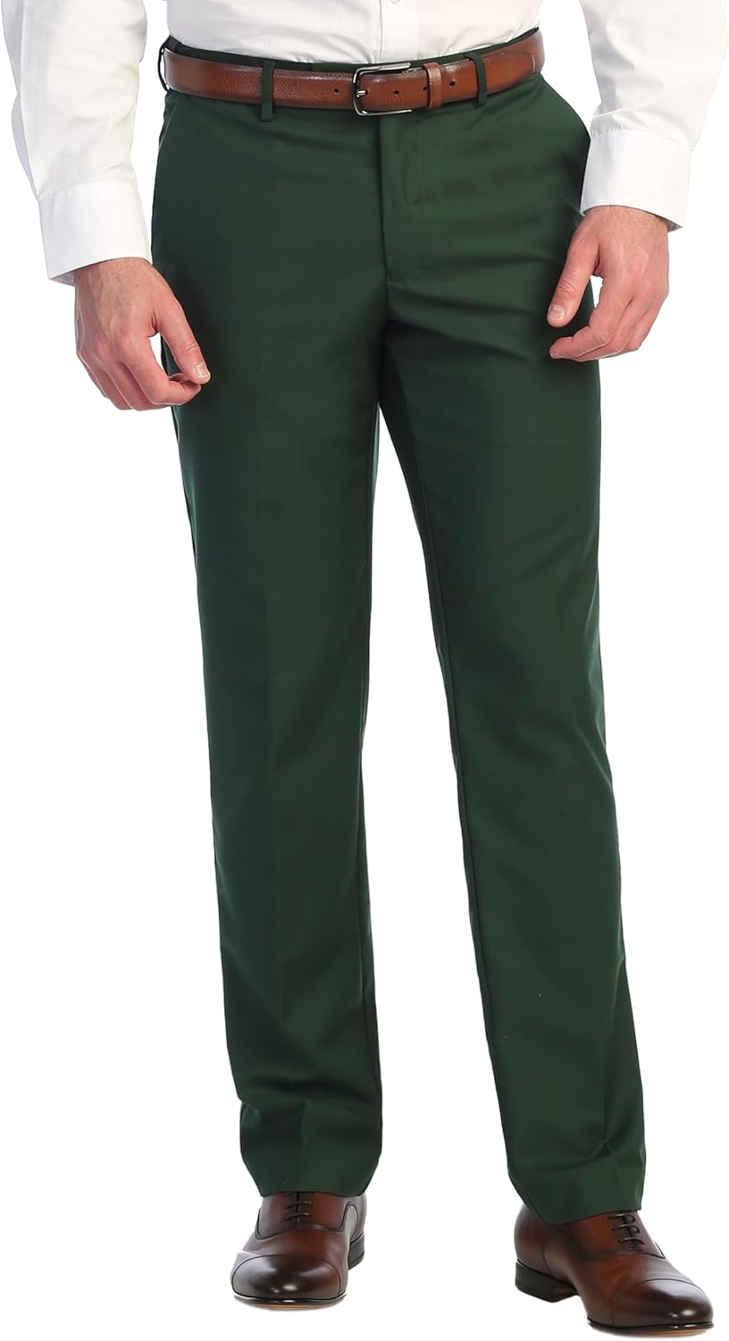 Gioberti Men's Hidden Expandable Waist Dress Pants for Comfort