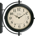 Double Sided 16in Metal Wall Clock - Easy Read Outdoor/Indoor