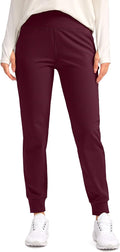 SANTINY Women's Fleece Lined Joggers - Water Resistant High Waist