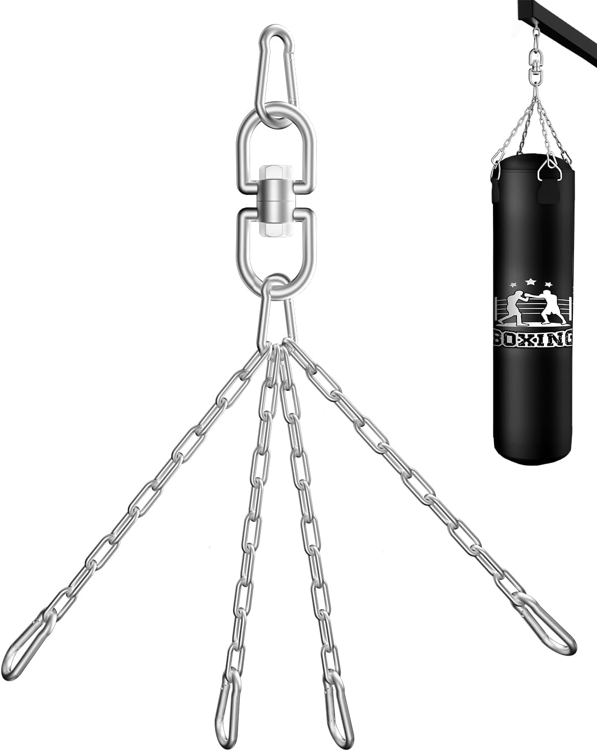 360 Rotating Heavy Bag Hanger | Stainless Steel Swivel Chain | YORWHIN