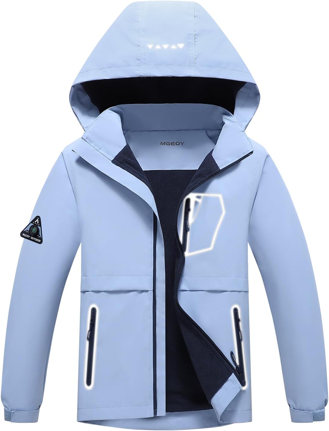 MGEOY Boys Girls Rain Jacket Lightweight Waterproof Windbreaker
