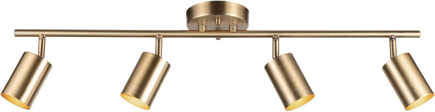 Globe Electric Pratt 4-Light Track Lighting in Matte Brass Style