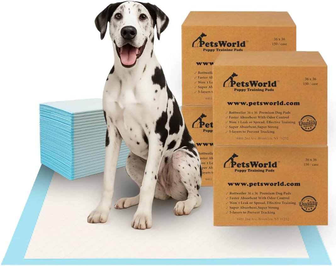 PETSWORLD Giant Dog Potty Pads - Ultra Absorbent 36x36 Size