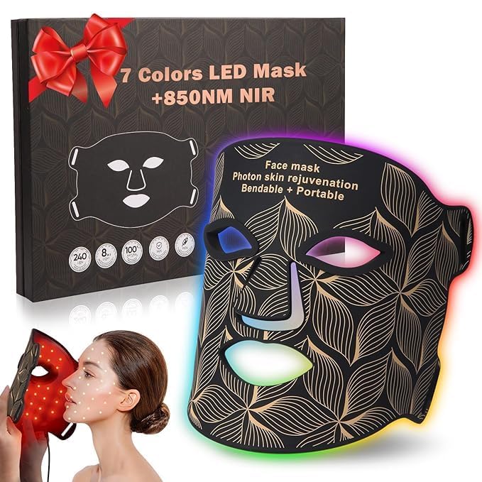 Red Light Therapy for Face - 7+1 Colors LED Mask for Skin Care