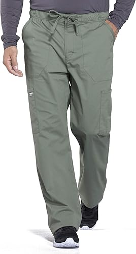 Cherokee Men's Scrub Pants with Tapered Leg and 5 Pockets